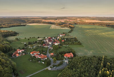 Blick auf Fürstenhagen im Eichsfeld aus der Vogelperspektive