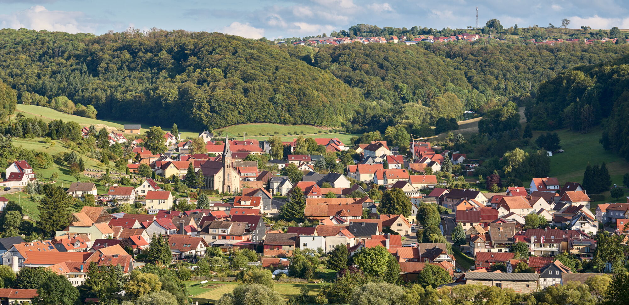 Blick auf den Ort Lutter im Eichsfeld