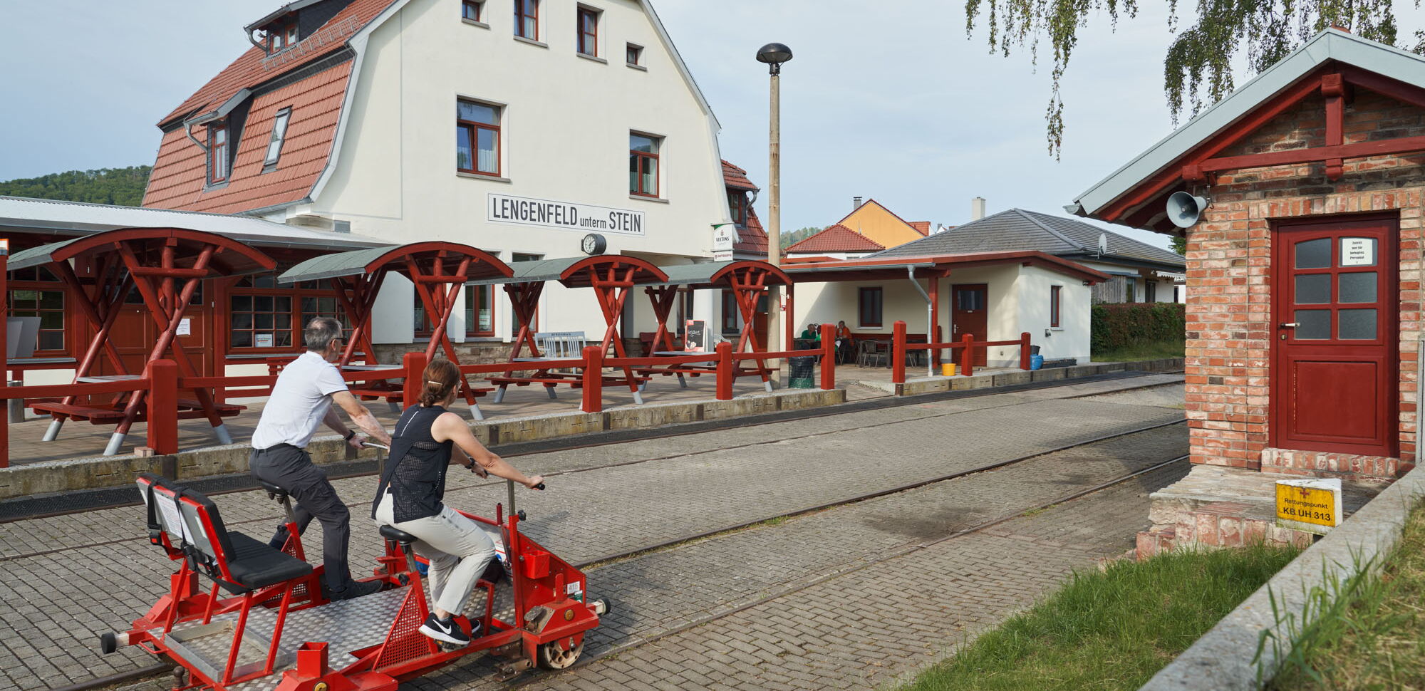Draisine am Bahnhof Lengenfeld unterm Stein