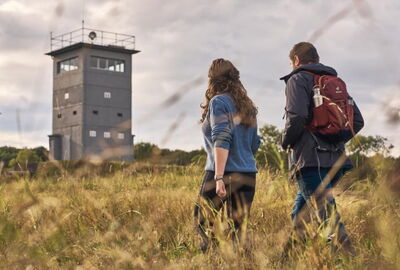 Blick auf den ehemaligen Grenzturm bei Katharinenberg