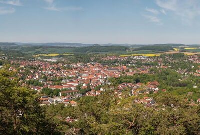 Panorama vom Dünkreuz über Heilbad Heiligenstadt übers Leinetal ins Eichsfeld