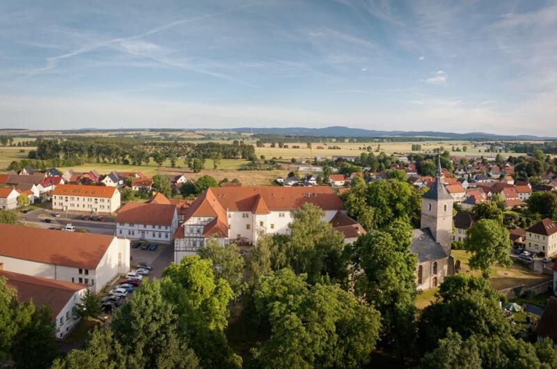 Blck auf Behringen, dem größten Ortsteil der Gemeinde Hörselberg-Hainich