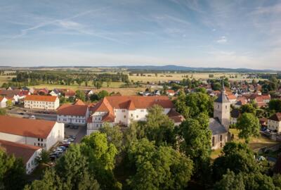 Blck auf Behringen, dem größten Ortsteil der Gemeinde Hörselberg-Hainich