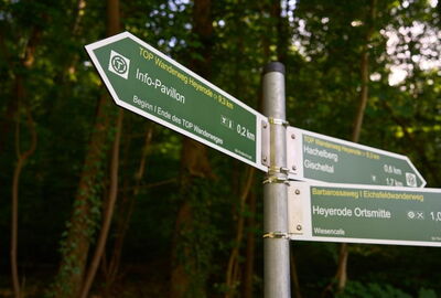 Wegweiser am TOP-Wanderweg Heyerode
